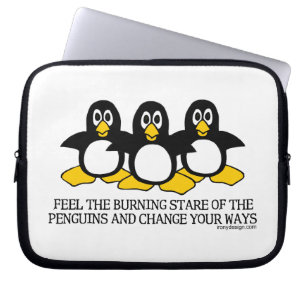 Capa Para Notebook Sinta o olhar fixo ardente dos pinguins