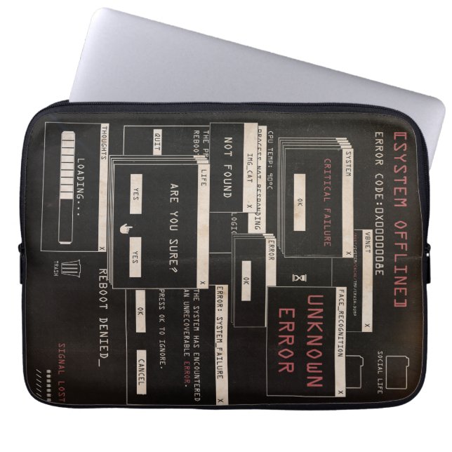 Capa Para Notebook Sistema Offline - Design Techno-Brutalist (Frente)