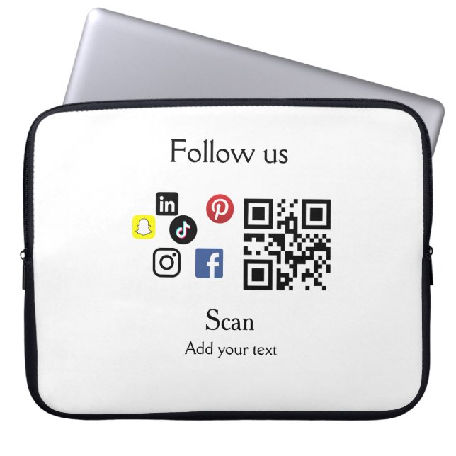 Capa Para Notebook site simples de código de barras de código QR de e (Frente)