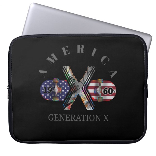 Capa Para Notebook skate americano geração X 1960 (Frente)
