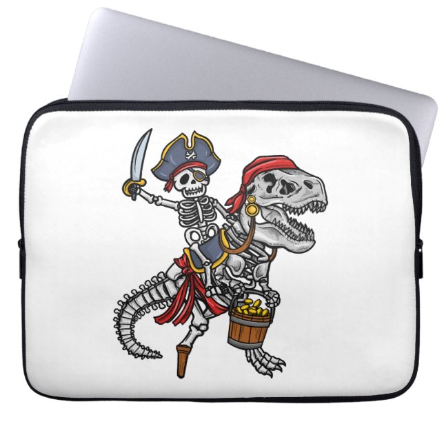 Capa Para Notebook Skeleton do Dinossaur Pirata de Halloween (Frente)