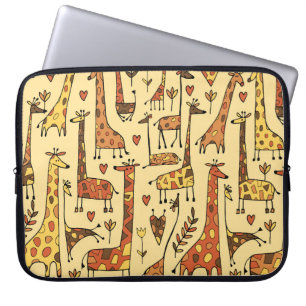 Capa Para Notebook Sketch Giraffe, Design De Diversão Sem Olho.