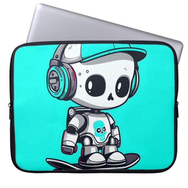 Capa Para Notebook SkullBot do skate (Frente)