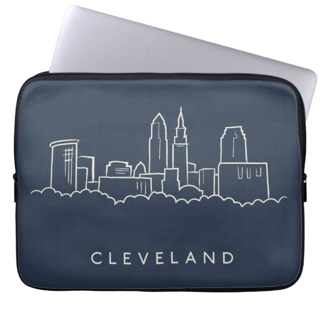 Capa Para Notebook Skyline de Cleveland Ohio (Frente)