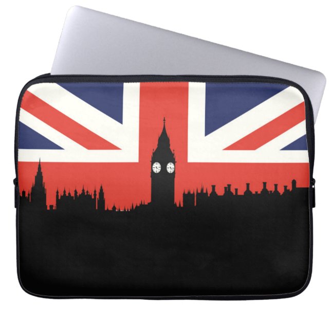 Capa Para Notebook Skyline | de Londres a bandeira britânica (Frente)