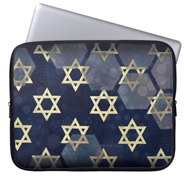 Capa Para Notebook SlipperyJoe's Happy Hanukkah, estrela múltipla do  (Frente)