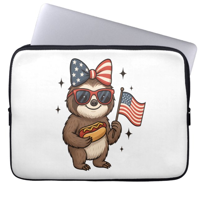 Capa Para Notebook Sloth 4 de julho (Frente)