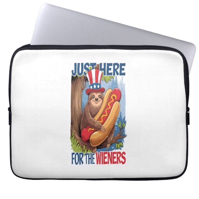 Capa Para Notebook Sloth Hot Dog 4 de julho de CHURRASCO (Frente)