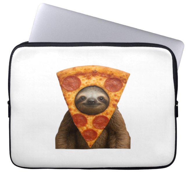 Capa Para Notebook Sloth pizza funny weird prank meme cute happy chri (Frente)