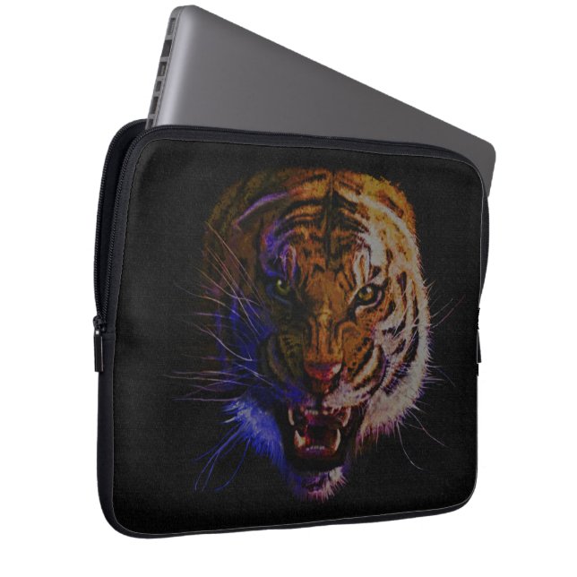 Capa Para Notebook Snarling Bengal Tiger Big Cat Willife Art (Frente Esquerda)