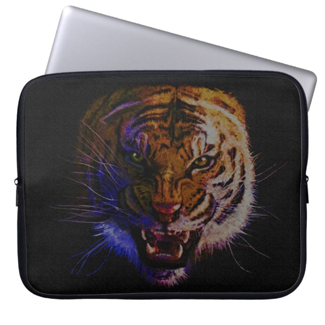 Capa Para Notebook Snarling Bengal Tiger Big Cat Willife Art (Frente)