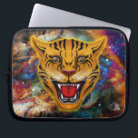 Capa Para Notebook Snarling Tiger Nebula<br><div class="desc">This fierce visage of a Snarling Tiger is superimposed on a deep space nebula. It is an image symbolizing great power and determination. When you carry your computer in this Snarling Tiger Laptop Sleeve you will be given much respect and admiration because it represents your proud spirit…Please note: If you...</div>