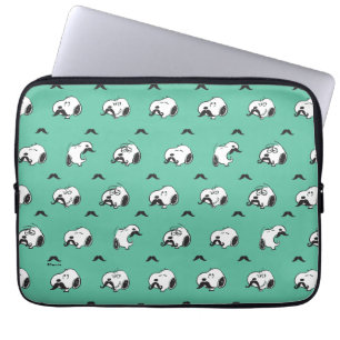 Capa Para Notebook Snoopy Mustaches & Teal Patterno