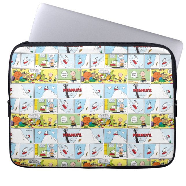 Capa Para Notebook Snoopy Sled Riding Comida Dish (Frente)