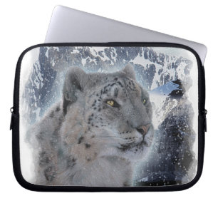 Capa Para Notebook SNOW LEOPARD Espécies Ameaçadas de Gato Grande