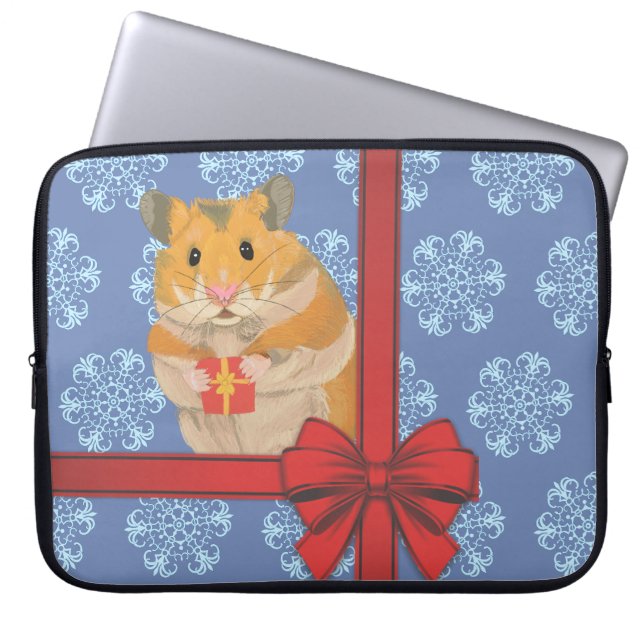 Capa Para Notebook Snowflakes Hamster de Natal (Frente)