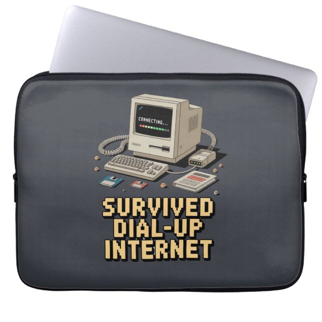 Capa Para Notebook Sobrevivente da Internet Discada – Nostalgia Retro (Frente)