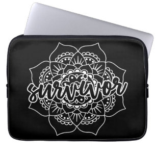 Capa Para Notebook Sobrevivente de câncer Mandala em branco