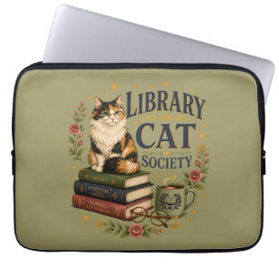 Capa Para Notebook Sociedade do Gato da Biblioteca Calico Bibliófilo