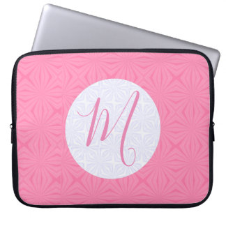 Capa Para Notebook Soft Pink Squiggly Squares Personalized Initial