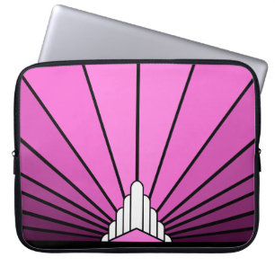 Capa Para Notebook Sol de arte deco em Eletrônicos rosa Bag