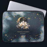 Capa Para Notebook Sol Dourado Celestial,Lua,Estrelas Lotus Night Sky<br><div class="desc">Sol e lua de ouro celestial,  lótus e estrelas num fundo de céu noturno.</div>