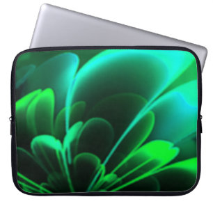 Capa Para Notebook Sombras Verdes Estilizam Meia Corola Flor
