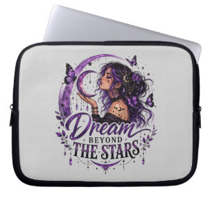 Capa Para Notebook Sonhe Além Das Estrelas Mulher Celestial Roxa