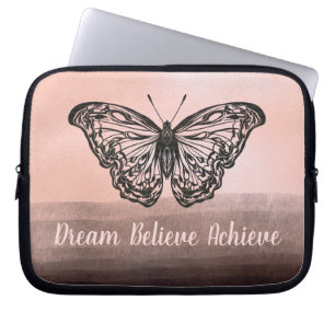 Capa Para Notebook Sonho de Borboleta Acredite em Atingir