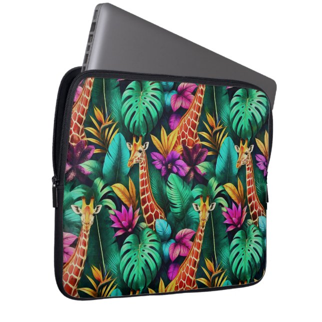 Capa Para Notebook Sonho de Girafa na Selva Padrão de Superfície Perf (Frente Esquerda)