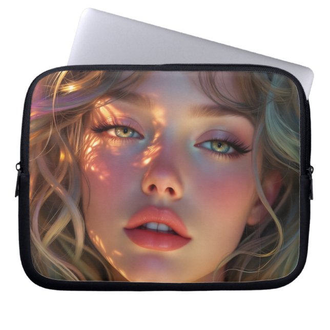 Capa Para Notebook Sonho de ouro - Retrato Angélico Radiante (Frente)