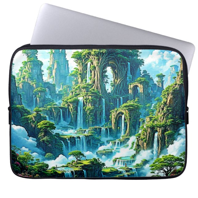 Capa Para Notebook Sonho de Reino de Árvore em Cascata (Frente)