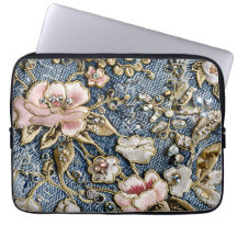 Sonhos cor-de-rosa no estilo de Jeans bordados