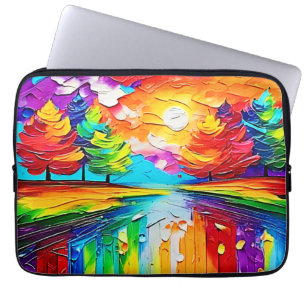Capa Para Notebook Sonhos de Pôr do Sol na Floresta Colorida