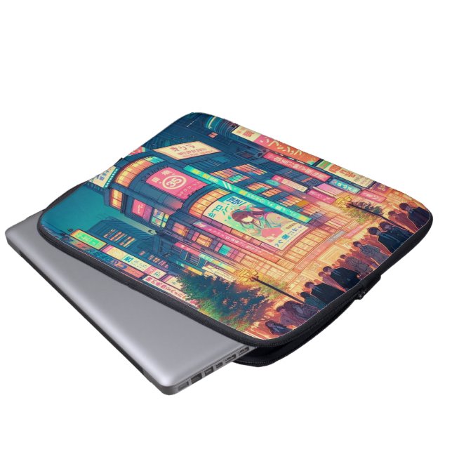 Capa Para Notebook Sonhos Neon de Shibuya (Frente Inferior)
