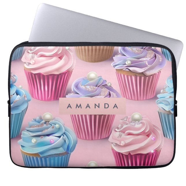 Capa Para Notebook Sonhos Personalizados de Cupcake Pastel Caprichoso (Frente)