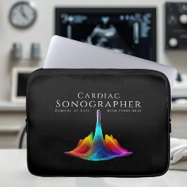 Capa Para Notebook Sonógrafo Cardíaco - Ondas de Ultrassons Coloridas