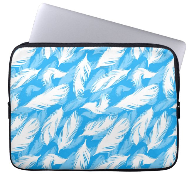 Capa Para Notebook Sophisticated Feather Design On A Bright Blue  (Frente)