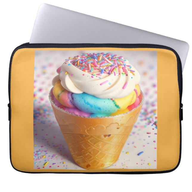 Capa Para Notebook Sorvete Cone Sprinkles (Frente)