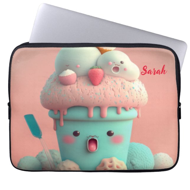 Capa Para Notebook Sorvete Kawaii (Frente)