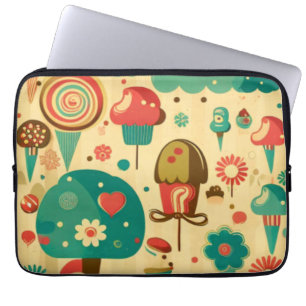Capa Para Notebook Sorvetes de vintagem retrô-cútis