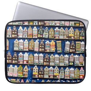 Capa Para Notebook Souvenirs holandesas, cena da rua de Amsterdã.