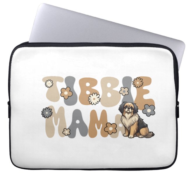 Capa Para Notebook Spaniel Tibetano Tibbie Mama Groovy (Frente)