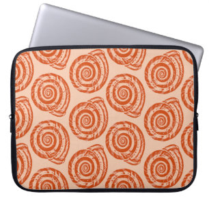 Capa Para Notebook Spiral Seashell Block Impressão, Coral Orange