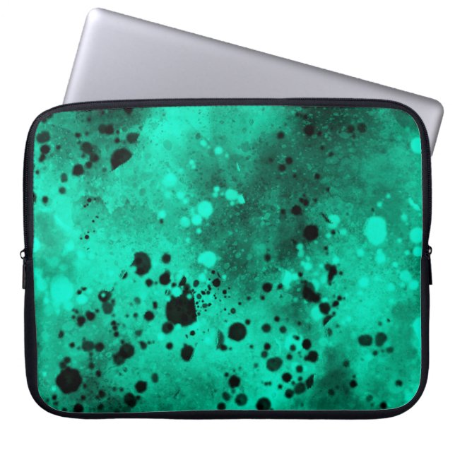 Capa Para Notebook Splatter de pintura verde retrô (Frente)