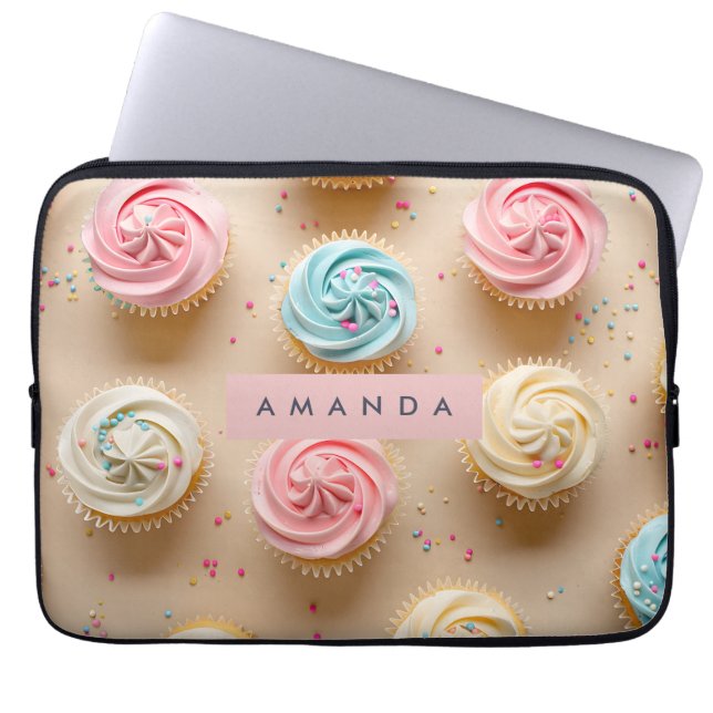 Capa Para Notebook Sprinkle de Cupcake de Pastel Personalizado (Frente)