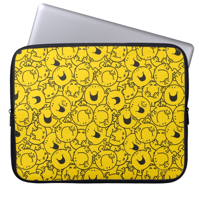 Capa Para Notebook Sr. Happy | Padrão de sorriso amarelo (Frente)