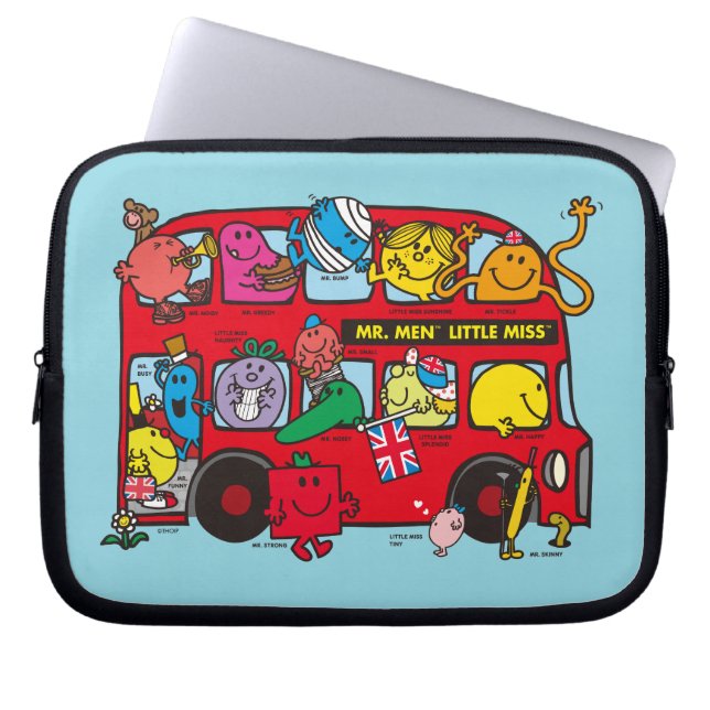 Capa Para Notebook Sr. Men & Little Miss Bus (Frente)