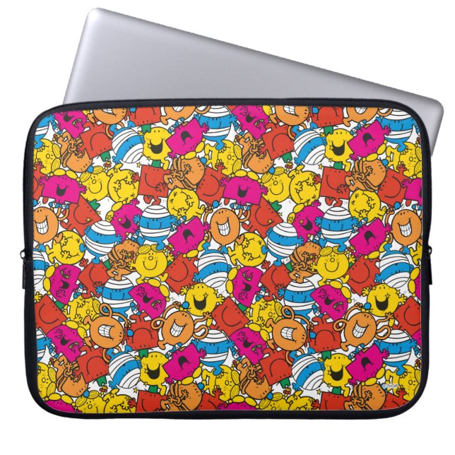 Capa Para Notebook Sr. Men & Little Miss | Rostos Brilhantes (Frente)