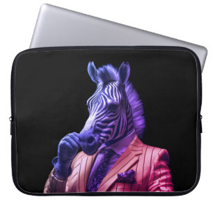 Capa Para Notebook Sr. Zebra em uma Bolsa de Eletrônicos para Laptop